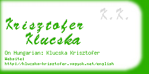 krisztofer klucska business card